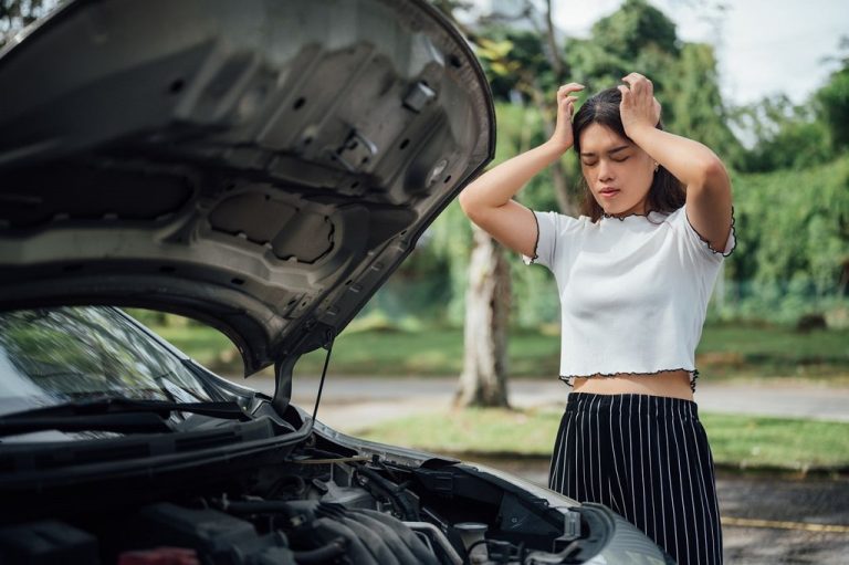 What to do if a check engine light comes on in a rental car?