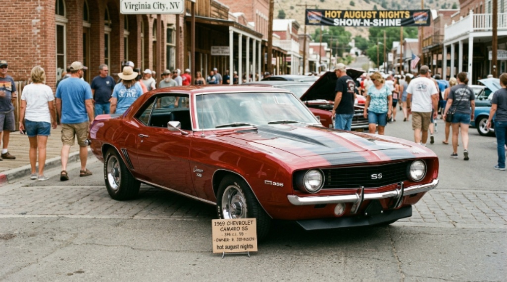 Classic 1960s muscle car on display at Hot August Nights Show-n-Shine Virginia City