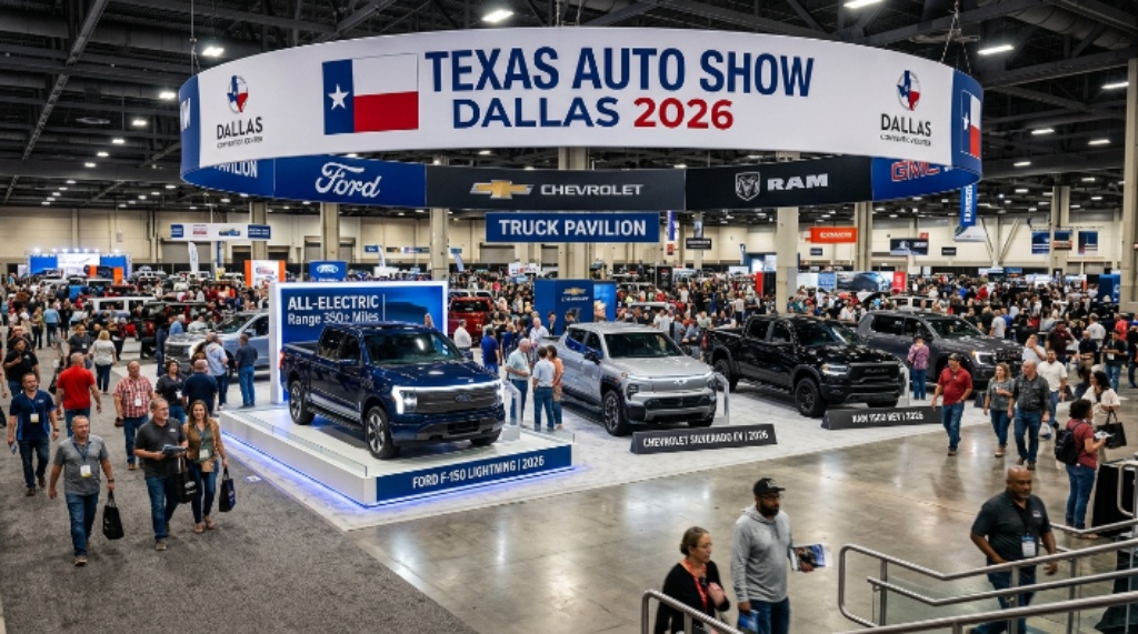 New trucks on display at the Texas Auto Show 2026 in Dallas